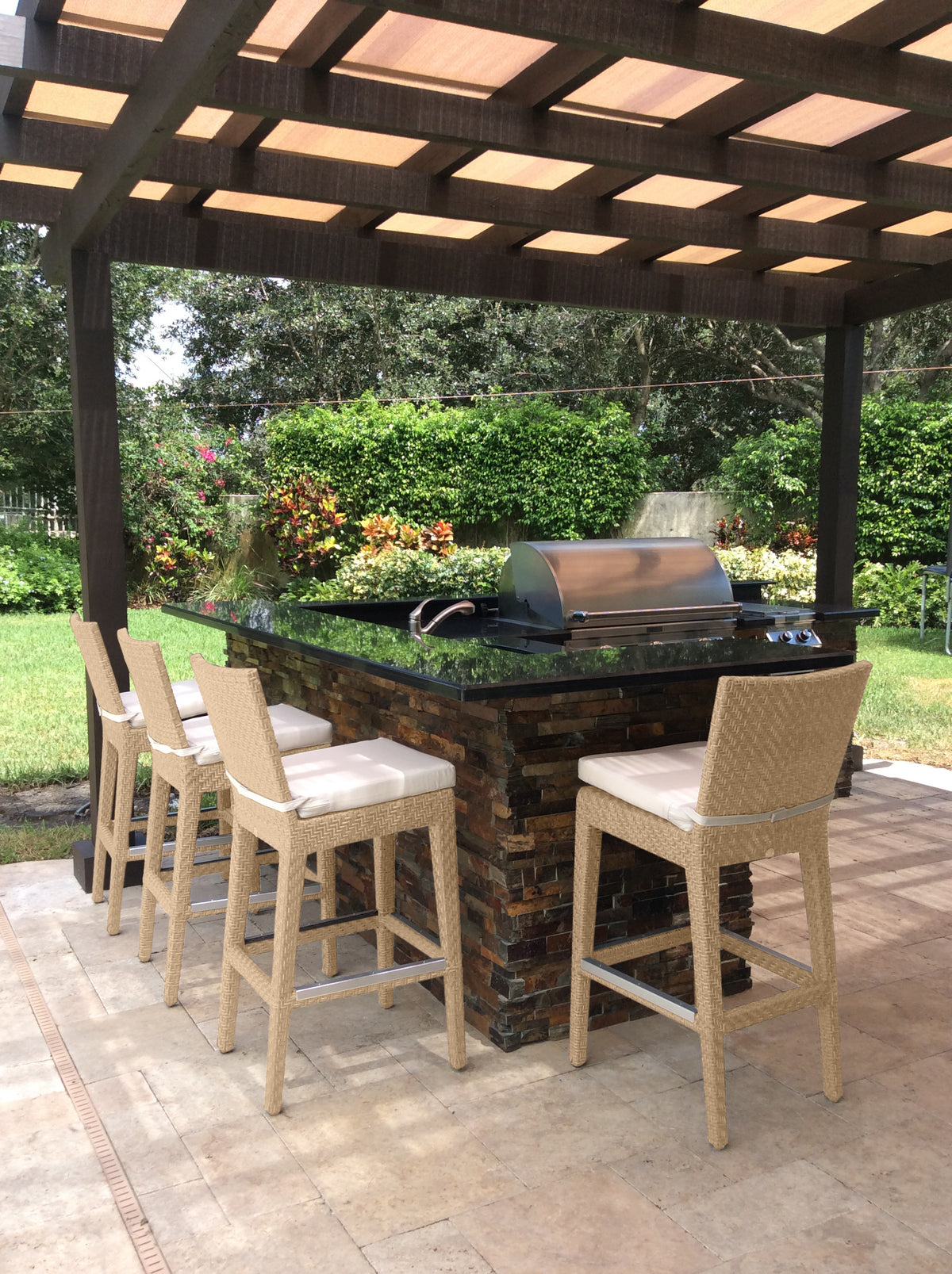 Panama Jack Austin Barstool with Cushion - BetterPatio.com