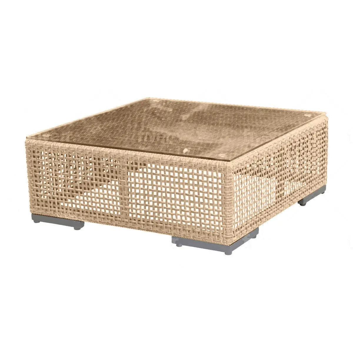 Panama Jack Austin Coffee Table with Glass - BetterPatio.com