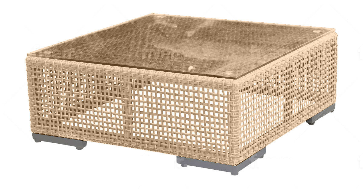 Panama Jack Austin Coffee Table with Glass - BetterPatio.com