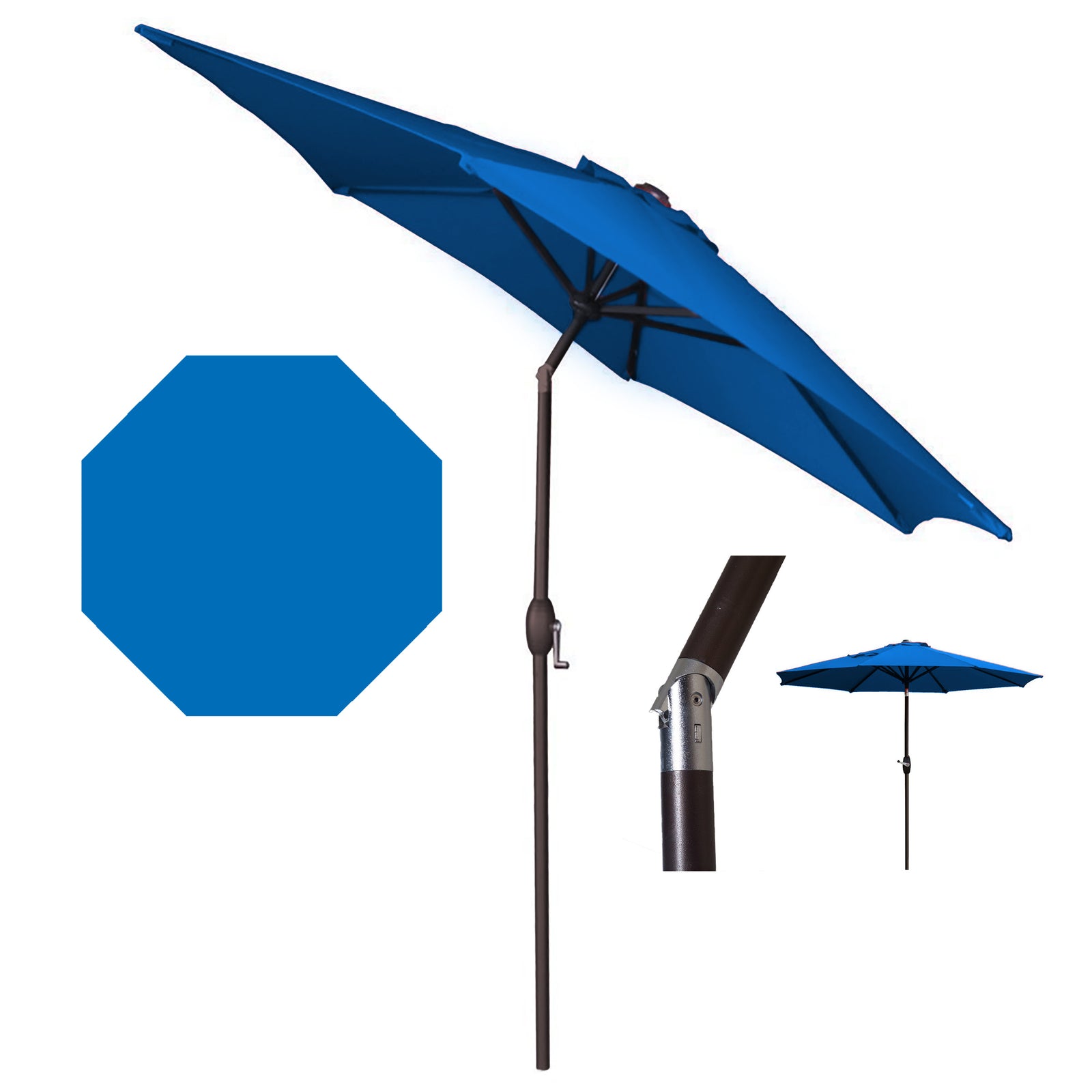 Panama Jack 9 ft Aluminum Patio Tilt Umbrella with Crank