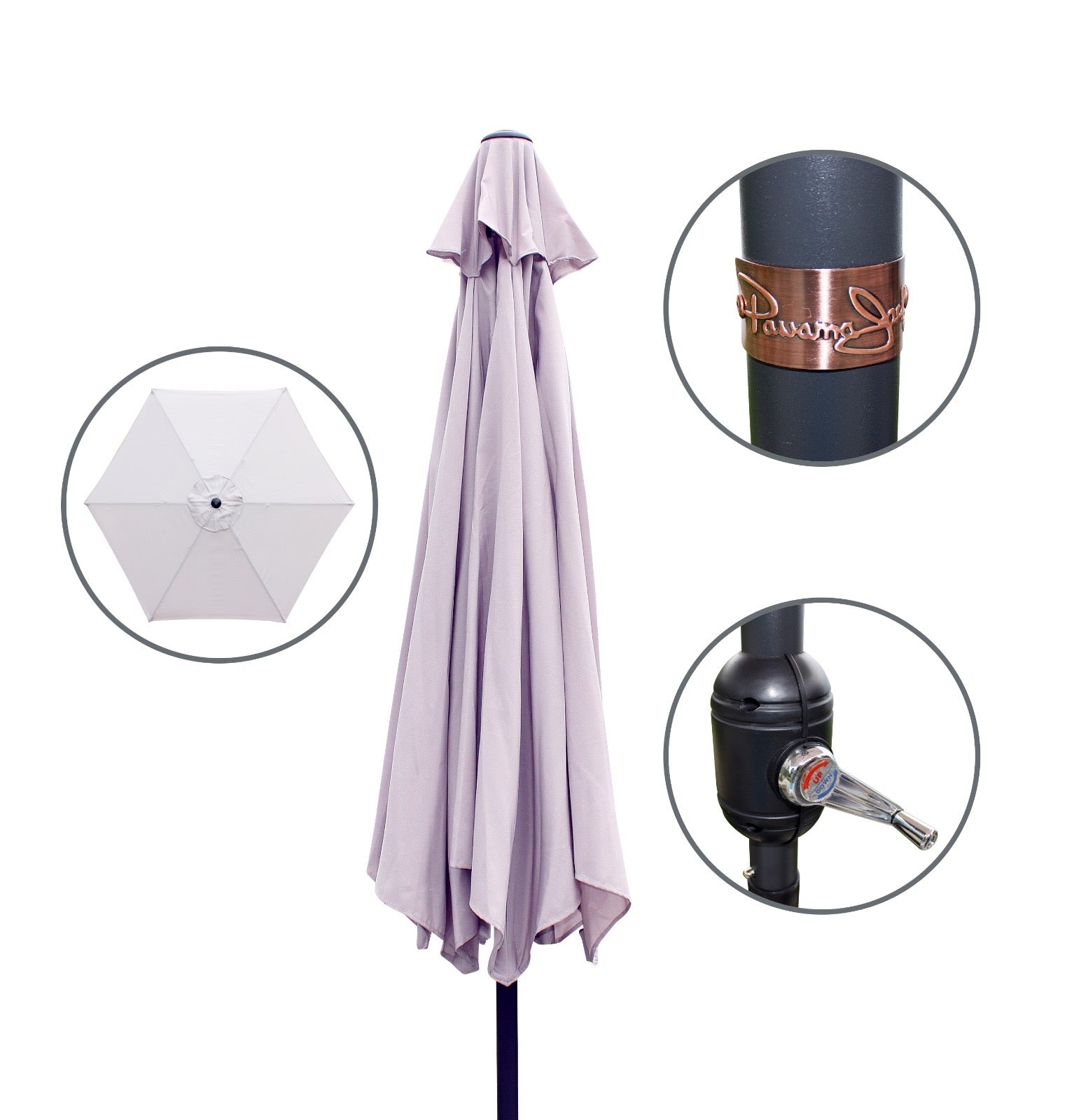 Panama Jack 9 ft Aluminum Patio Tilt Umbrella with Crank