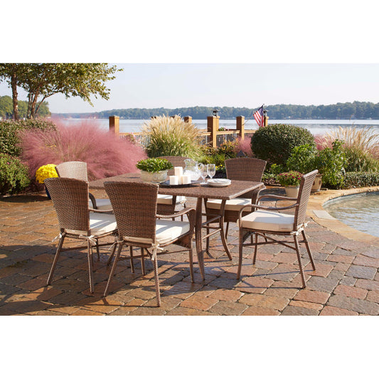 Panama Jack Key Biscayne 7 piece Rectangular Dining Set with Cushion PJO-7001-ATQ-7PC - BetterPatio.com