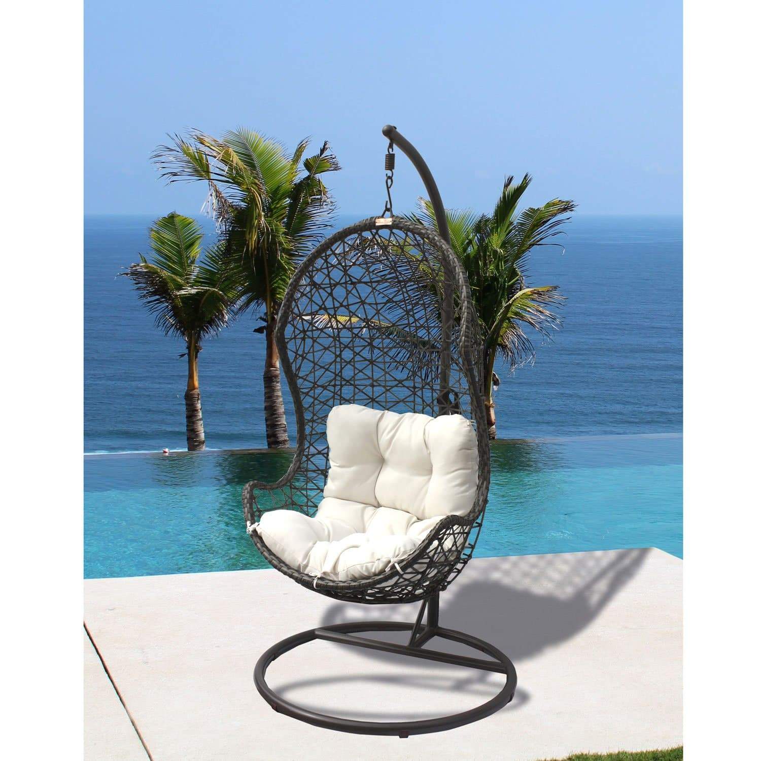 Panama Jack Hanging Chair w/Metal Stand & Cushions
