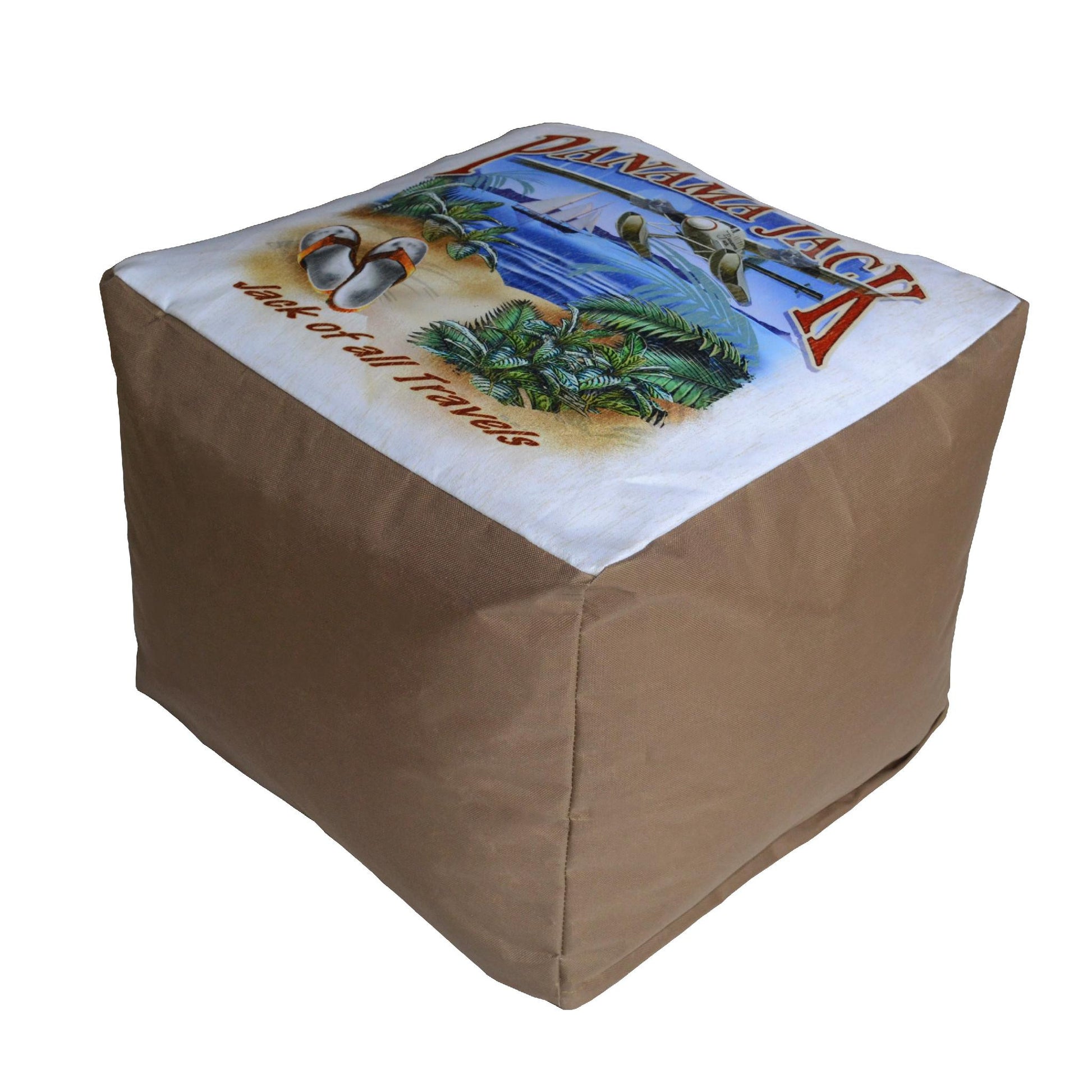 Panama Jack  of all Travels Pouf Ottoman PJO-9001-JAT-OT - BetterPatio.com