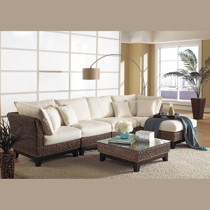 Panama Jack Sunroom Sanibel 6PC Sectional Set with Cushions PJS-1001-ATQ-6SEC-GL - BetterPatio.com