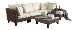 Panama Jack Sunroom Sanibel 6PC Sectional Set with Cushions PJS-1001-ATQ-6SEC-GL - BetterPatio.com