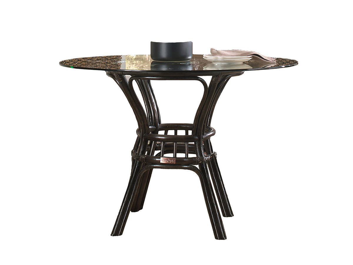 Panama Jack Sunroom Sanibel Stackable Dining Base with Glass PJS-1001-ATQ-B-GL - BetterPatio.com
