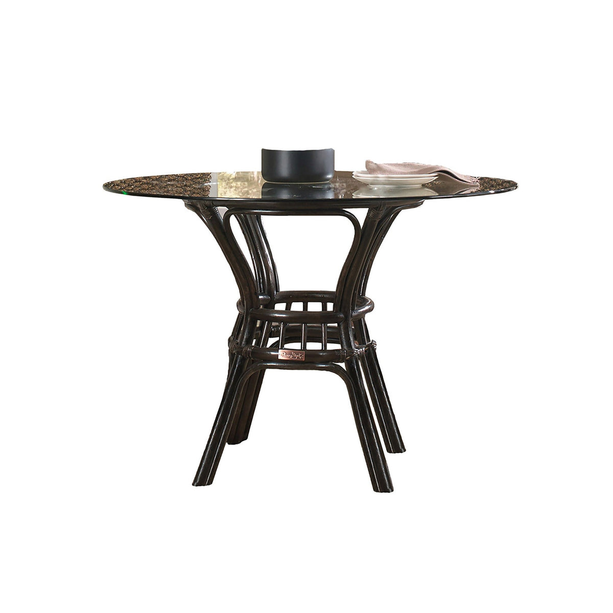 Panama Jack Sanibel Stackable Dining Base with Glass PJS-1001-ATQ-B-GL - BetterPatio.com