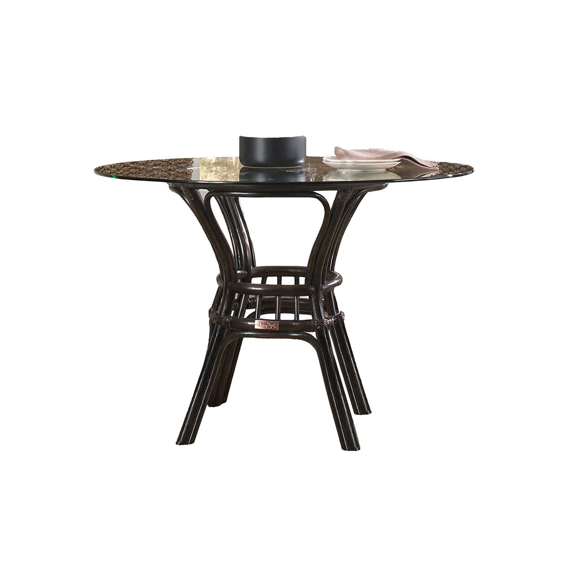 Panama Jack Sanibel Stackable Dining Base with Glass PJS-1001-ATQ-B-GL - BetterPatio.com