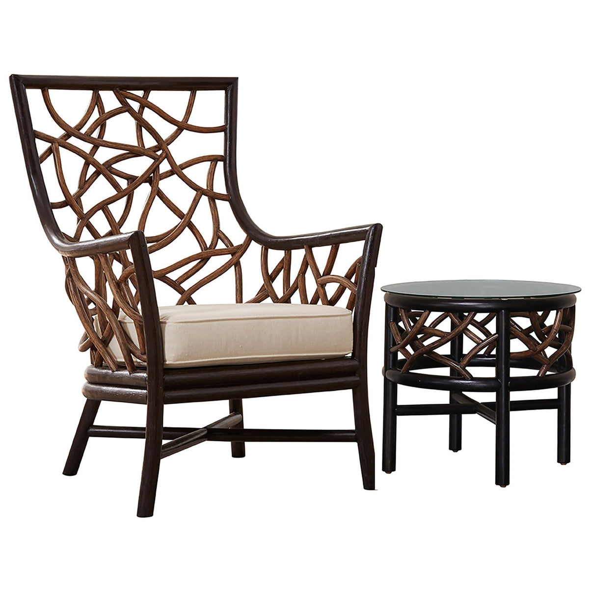 Panama Jack Sunroom Trinidad 2 PC Occasional Chair Set with Cushions PJS-1401-BLK-2CE - BetterPatio.com