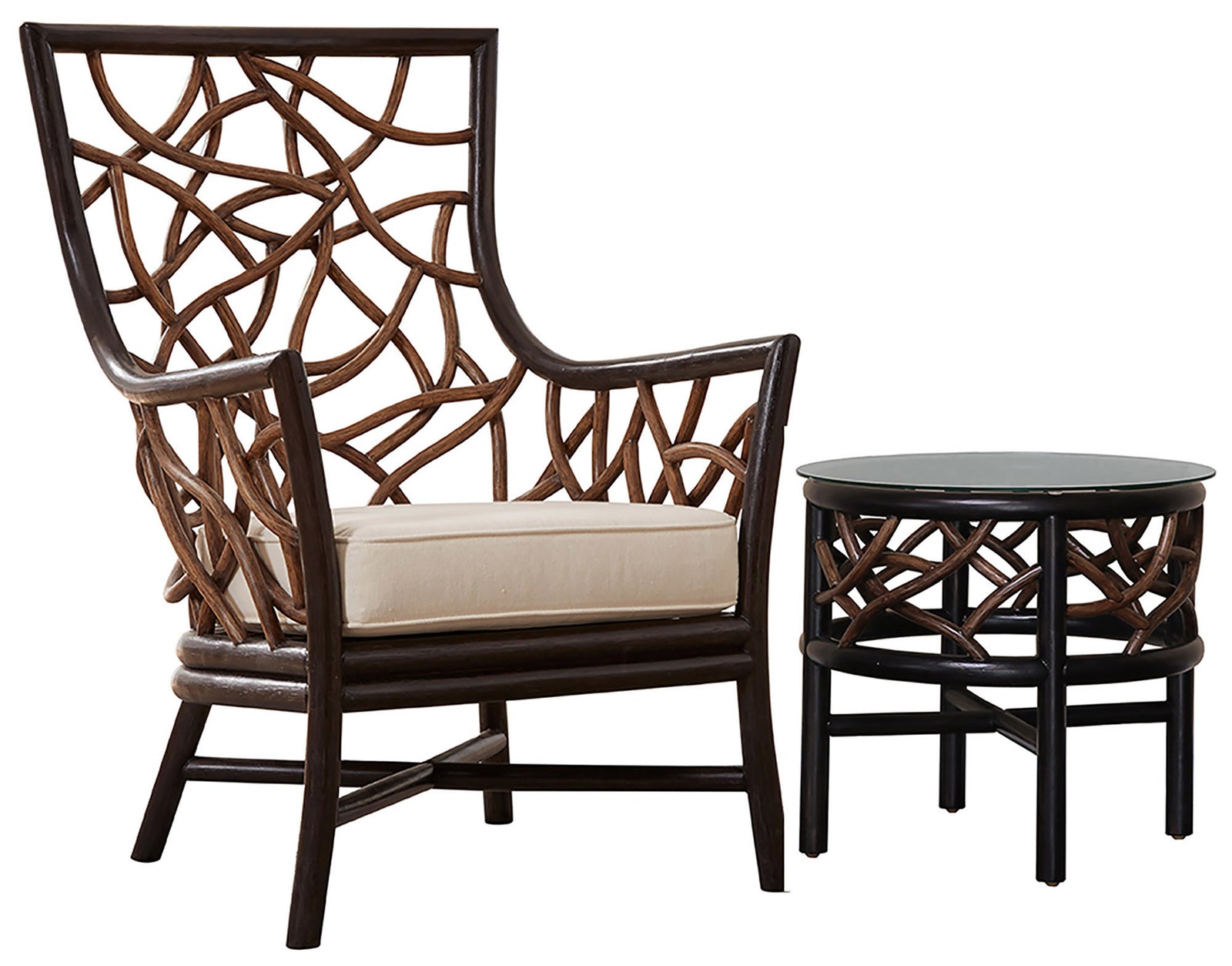 Panama Jack Sunroom Trinidad 2 PC Occasional Chair Set with Cushions PJS-1401-BLK-2CE - BetterPatio.com