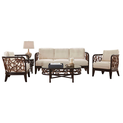 Panama Jack Sunroom Trinidad 5 PC Living Set with Cushions PJS-1401-BLK-5PS - BetterPatio.com