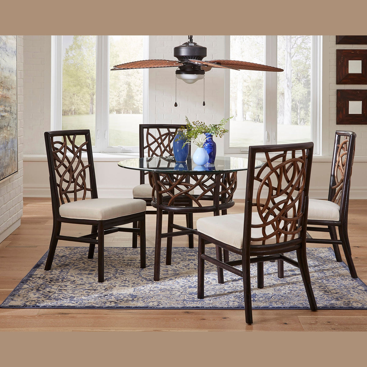 Panama Jack Sunroom Trinidad Dining Set with Cushions PJS-1401-BLK-6PD - BetterPatio.com