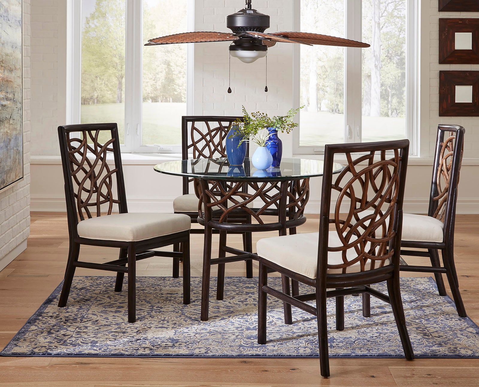 Panama Jack Sunroom Trinidad Dining Set with Cushions PJS-1401-BLK-6PD - BetterPatio.com