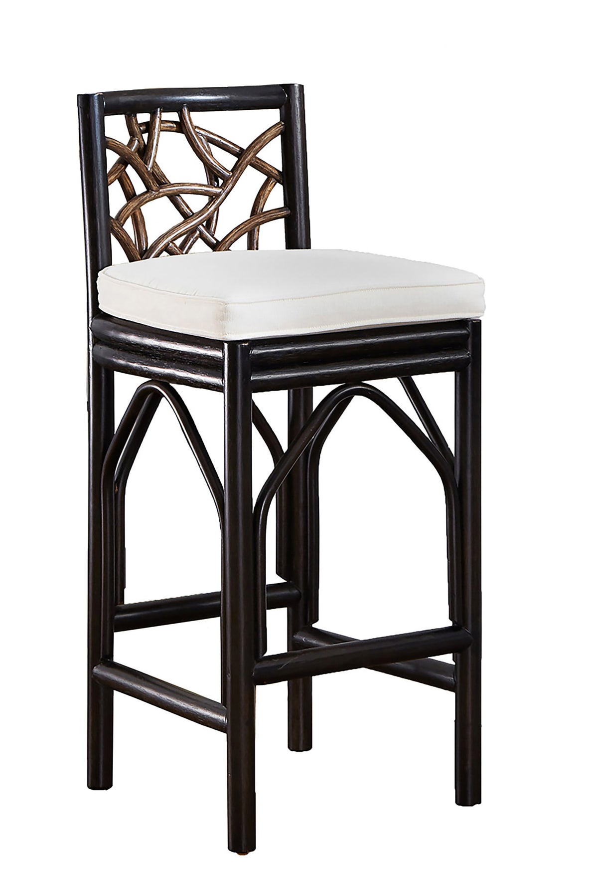 Panama Jack Sunroom Trinidad Barstool with Cushion PJS-1401-BLK-BS - BetterPatio.com
