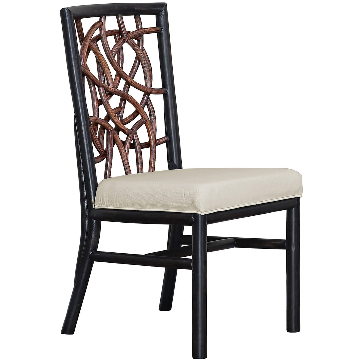 Panama Jack Sunroom Trinidad Side chair with Cushion PJS-1401-BLK-SC - BetterPatio.com