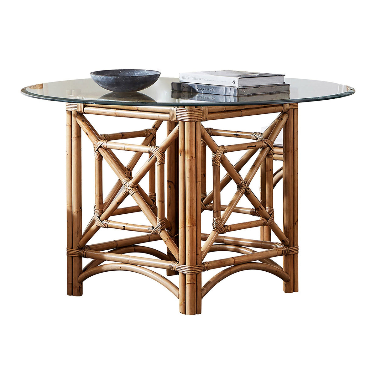 Panama Jack Sunroom Plantation Bay Stackable Dining Base with Glass PJS-1501-HON-B-GL - BetterPatio.com