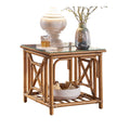 Panama Jack Sunroom Plantation Bay End Table with Glass PJS-1501-HON-ET