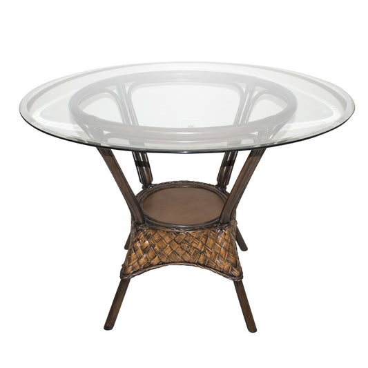 Panama Jack Espresso Dining Base with Glass PJS-1601-ATQ-B-GL - BetterPatio.com