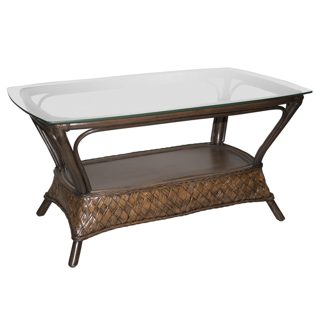 Panama Jack Espresso Coffee Table with Glass PJS-1601-ATQ-CT - BetterPatio.com