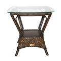 Panama Jack Espresso End Table with Glass PJS-1601-ATQ-ET