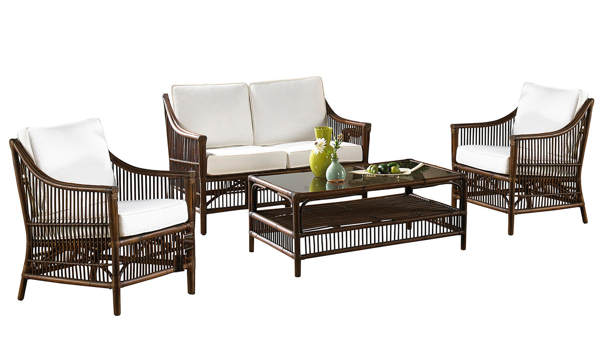 Panama Jack Sunroom Bora Bora 4 PC Living Set with Cushions PJS-2001-ATQ-4PS - BetterPatio.com