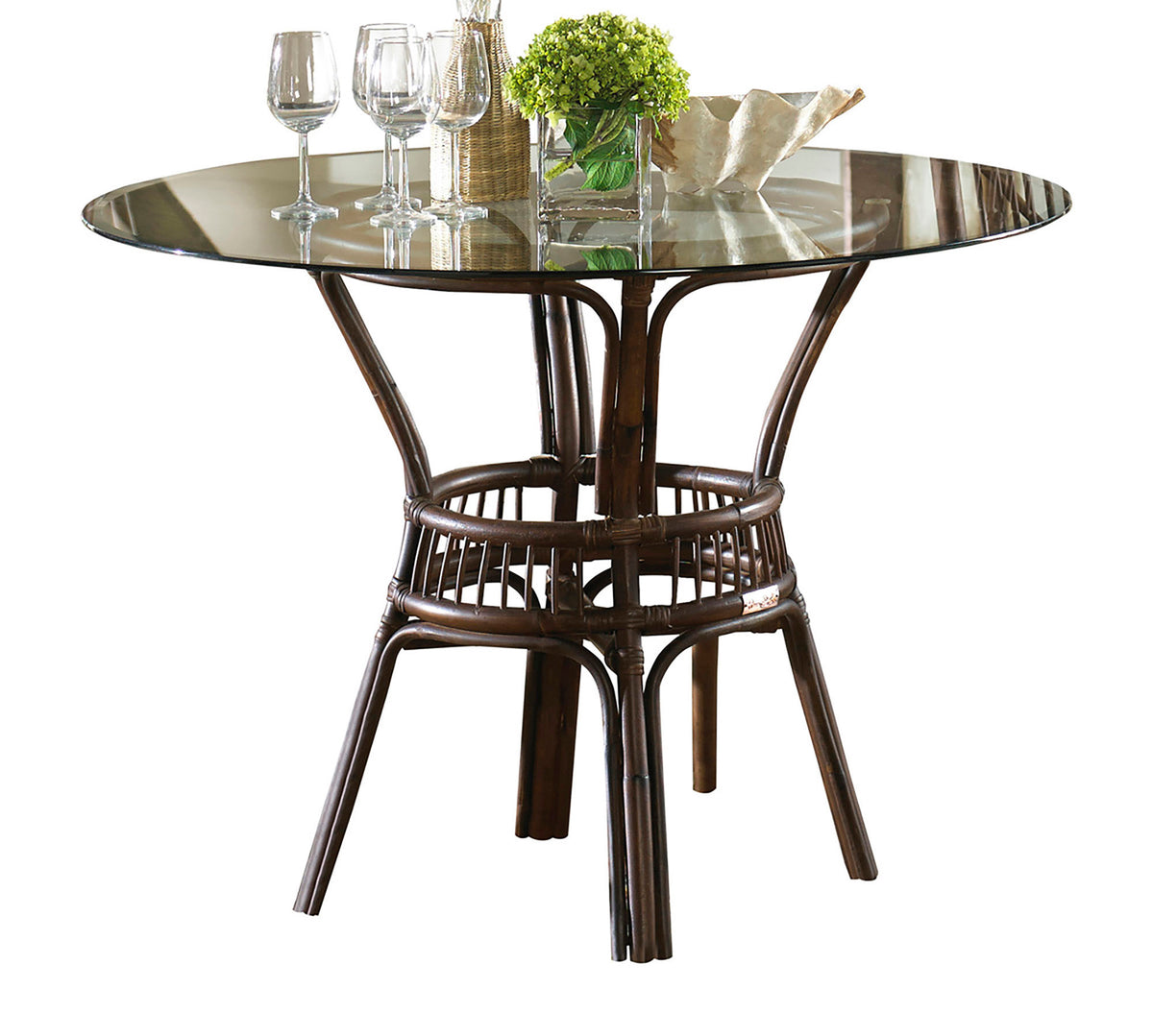 Panama Jack Sunroom Bora Bora Stackable Dining Base with Glass PJS-2001-ATQ-B-GL - BetterPatio.com