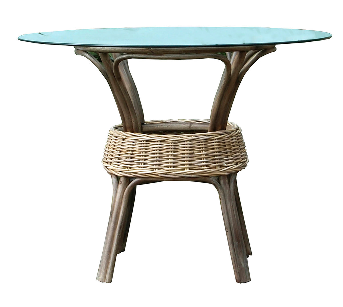 Panama Jack Sunroom Exuma Stackable Dining Base with Glass PJS-3001-KBU-B-GL - BetterPatio.com