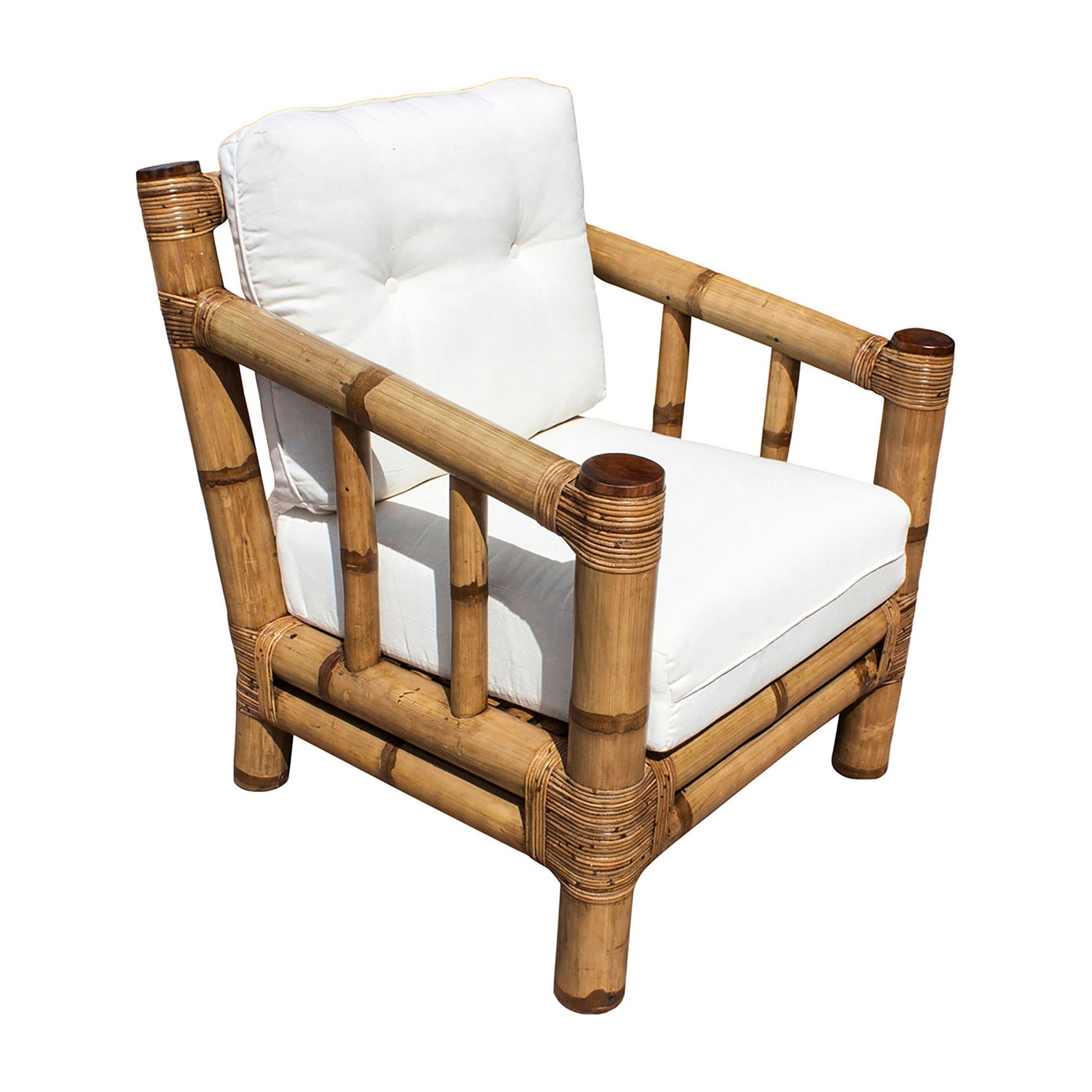 Panama Jack Sunroom Kauai Bamboo Lounge chair with Cushions PJS-4001-NAT-LC - BetterPatio.com