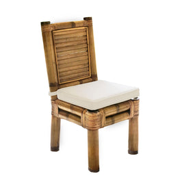 Panama Jack Sunroom Kauai Bamboo Side Chair with Cushion PJS-4001-NAT-SC