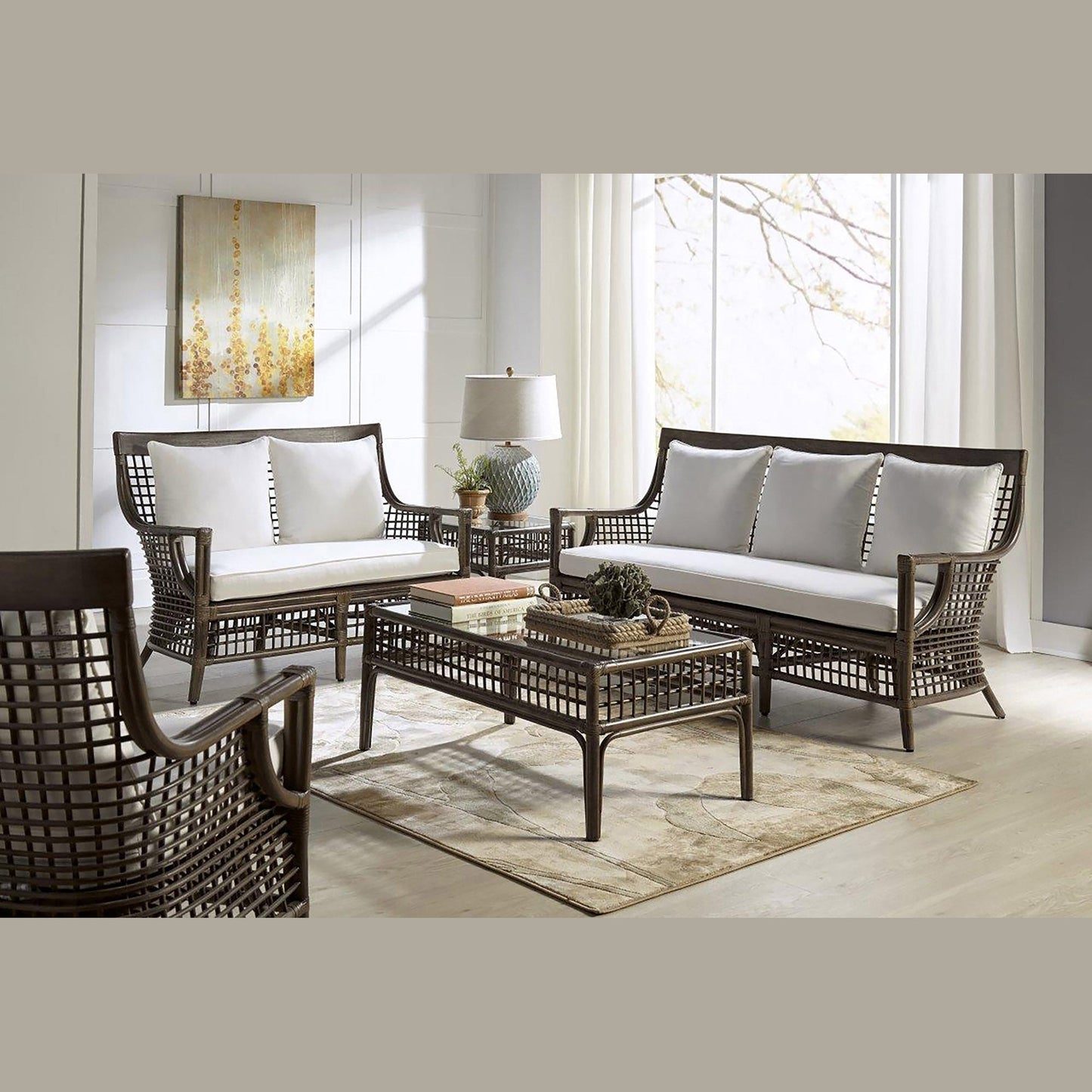 Panama Jack Sunroom Millbrook 5 PC Living Set with Cushions  PJS-7001-KBU-5PS - BetterPatio.com
