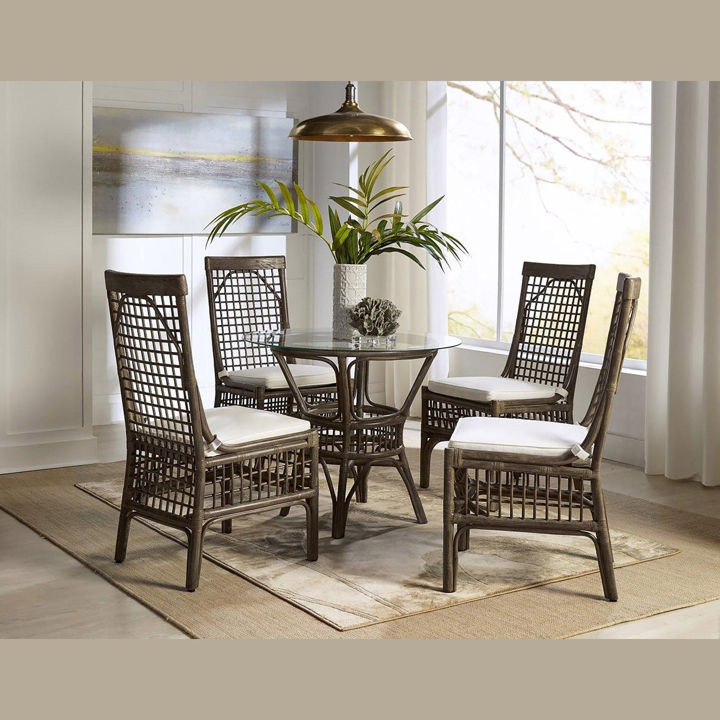 Panama Jack Sunroom Millbrook 6 PC Dining Set with Cushions PJS-7001-KBU-6PD - BetterPatio.com