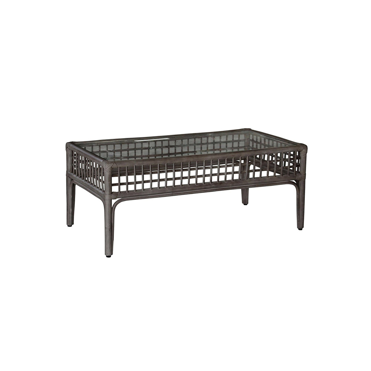 Panama Jack Sunroom Millbrook Coffee Table with Glass PJS-7001-KBU-CT - BetterPatio.com