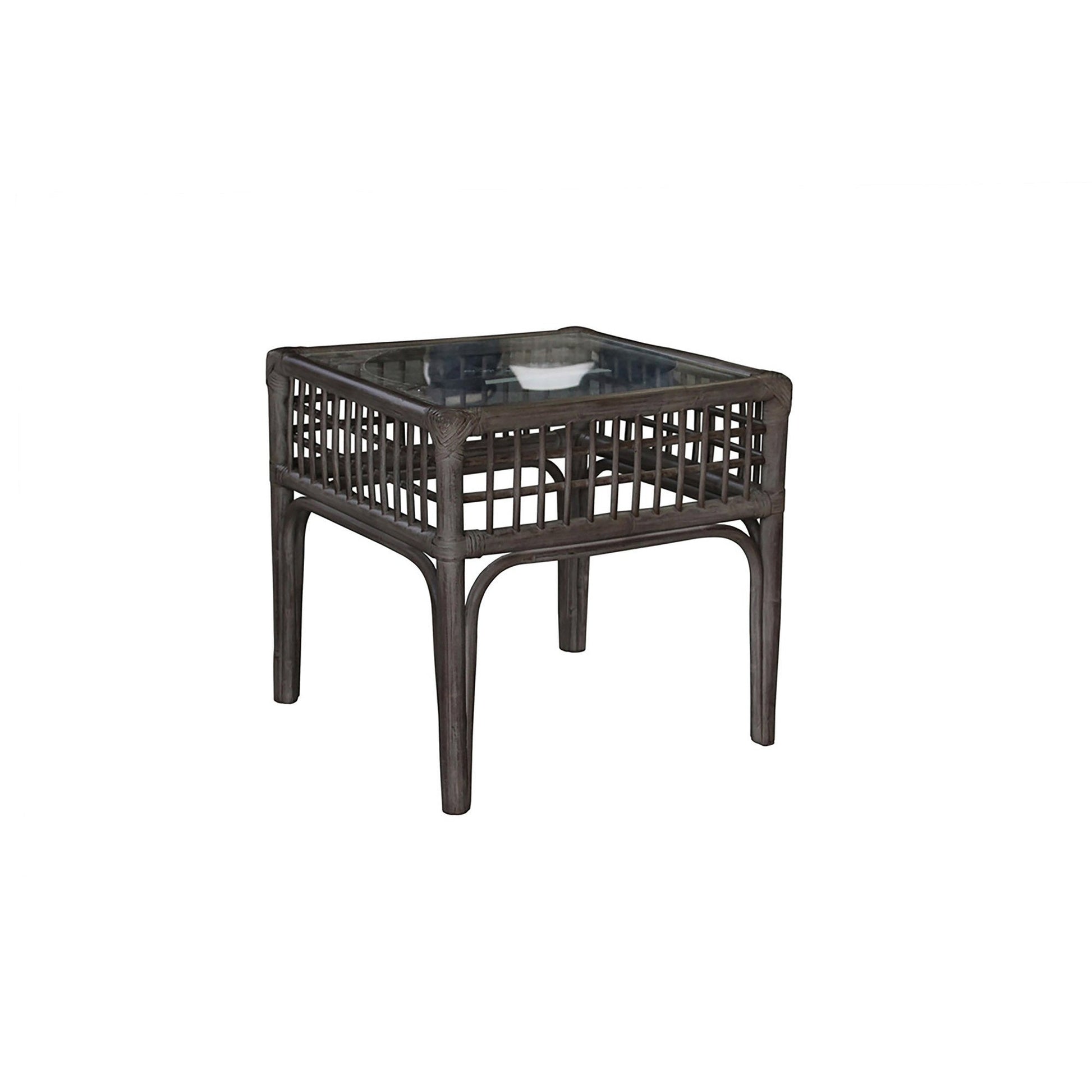 Panama Jack Sunroom Millbrook End Table with Glass PJS-7001-KBU-ET - BetterPatio.com