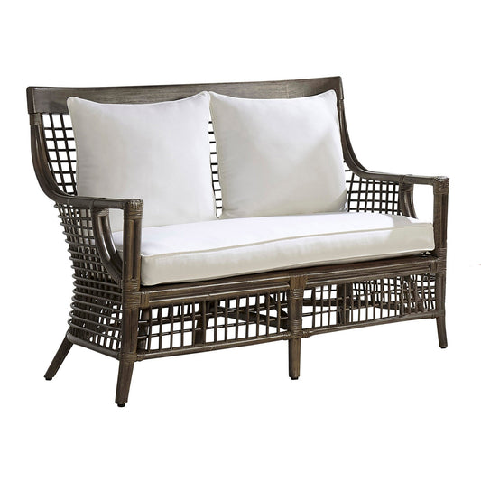 Panama Jack Sunroom Millbrook Loveseat with Cushions PJS-7001-KBU-LS - BetterPatio.com