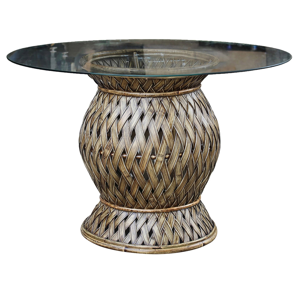 Panama Jack Sunroom Old Havana Stackable Dining Base with Glass PJS-8001-HON-B-GL - BetterPatio.com