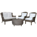 Panama Jack Sunroom Playa Largo 4 PC Living Set with Cushions PJS-9001-GRY-4PL