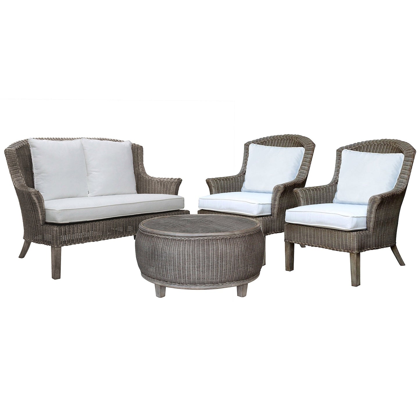 Panama Jack Sunroom Playa Largo 4 PC Living Set with Cushions PJS-9001-GRY-4PL - BetterPatio.com