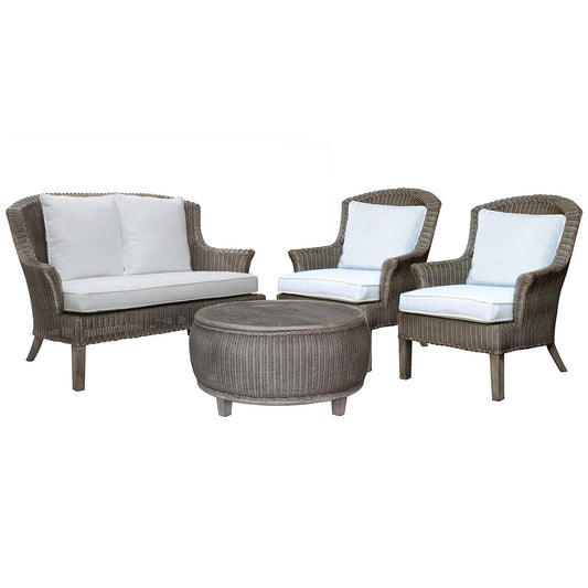 Panama Jack Sunroom Playa Largo 4 PC Living Set with Cushions PJS-9001-GRY-4PL - BetterPatio.com