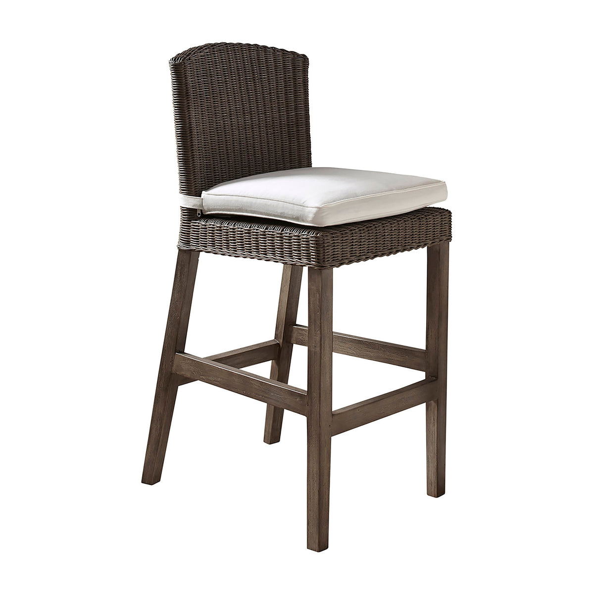 Panama Jack Sunroom Playa Largo Barstool with Cushion PJS-9001-GRY-BS - BetterPatio.com