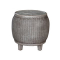 Panama Jack Sunroom Playa Largo End Table with Glass PJS-9001-GRY-ET