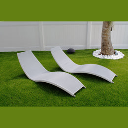 Helix Set of 2 Stackable Grey Sling Chaise Lounge