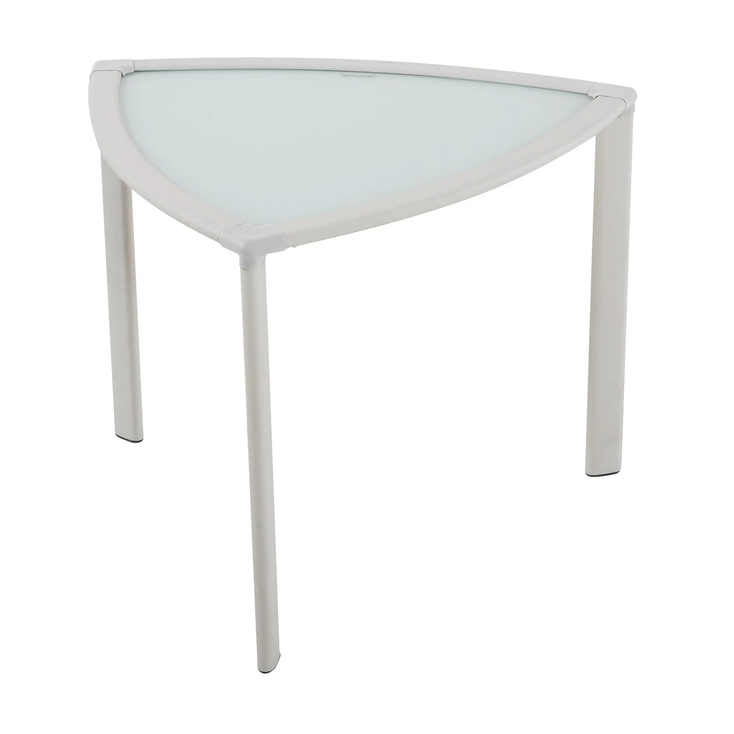Hospitality Rattan Archway White Aluminum End Table - white aluminum patio end table top view
