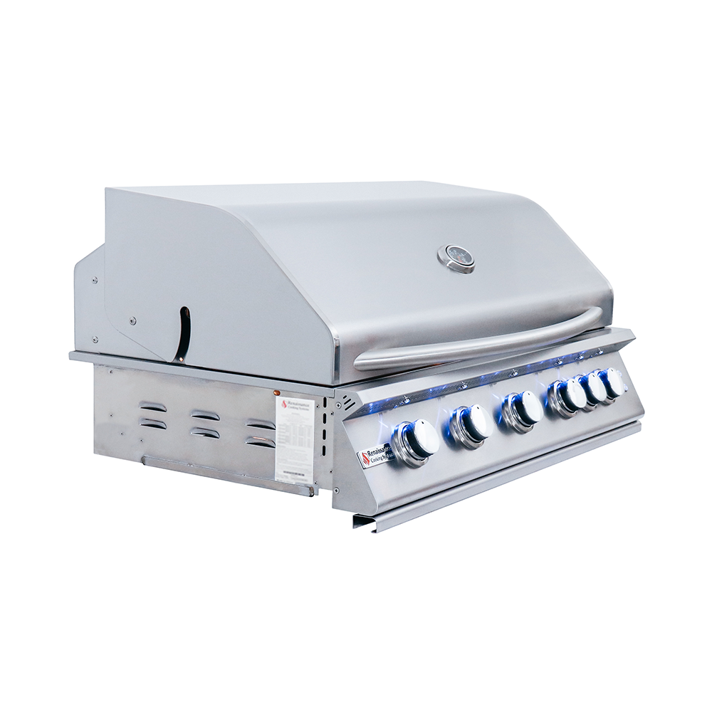 RCS - RCS 40 Inch Premier Grill with Blue LED Lights, Rear Burner