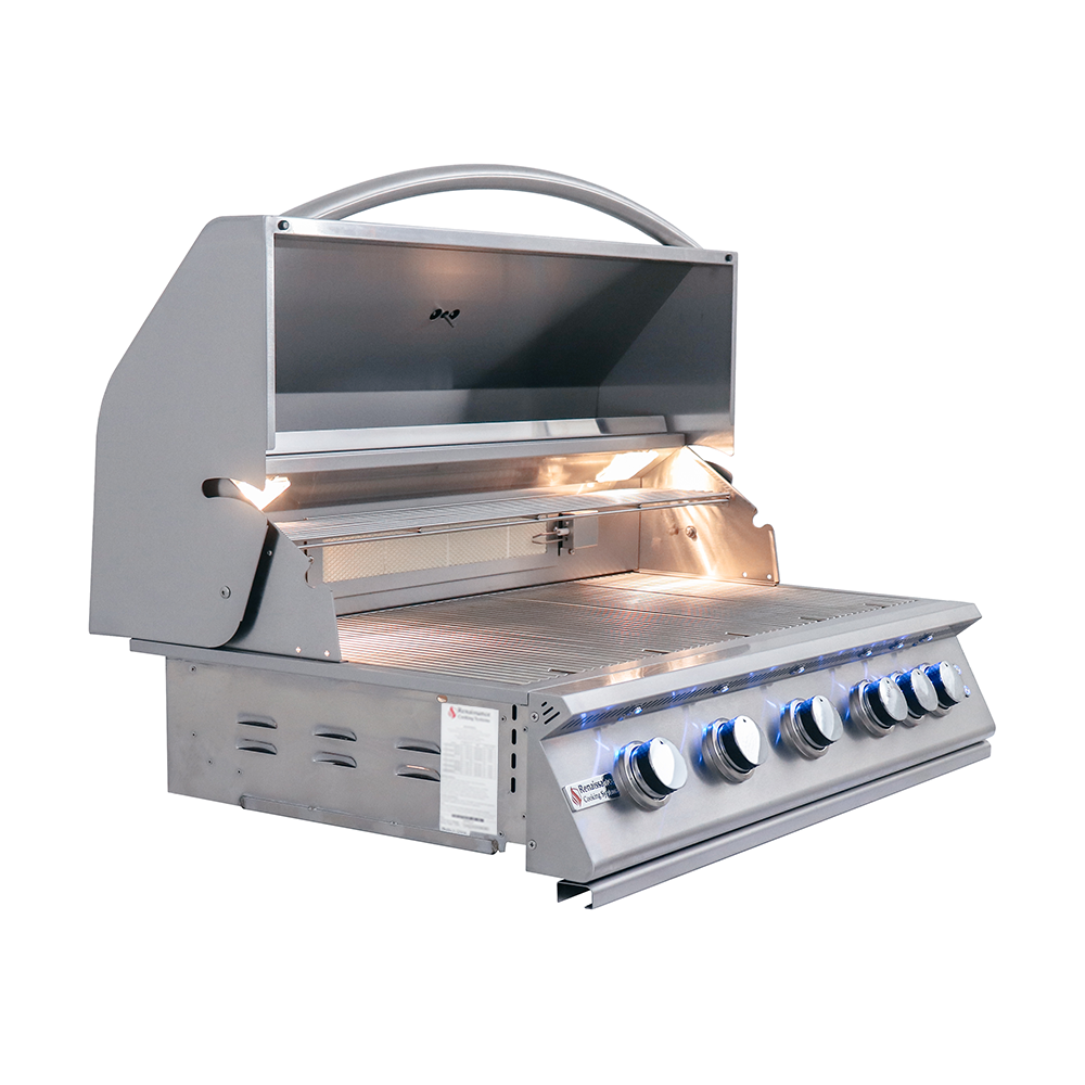 RCS - RCS 40 Inch Premier Grill with Blue LED Lights, Rear Burner