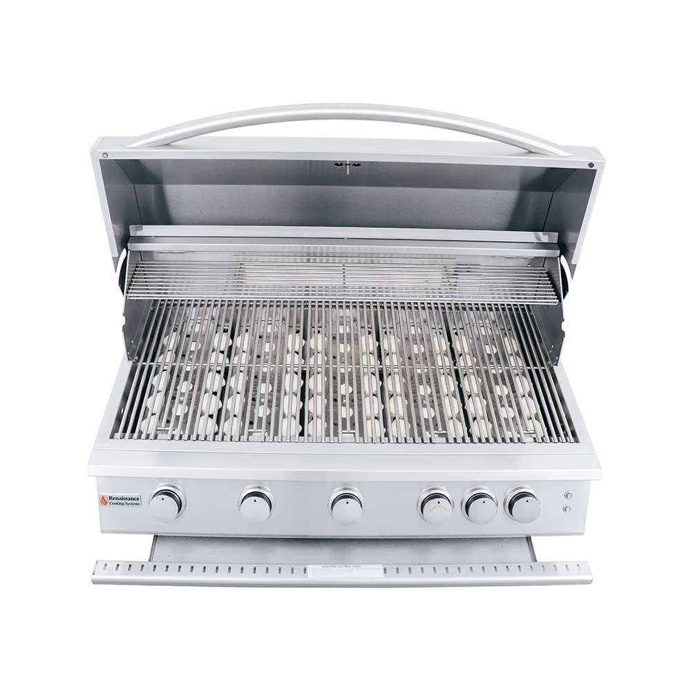 RCS - RCS 40 Inch Premier Grill with Blue LED Lights, Rear Burner