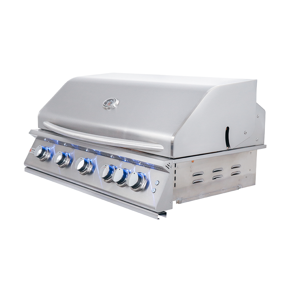 RCS - RCS 40 Inch Premier Grill with Blue LED Lights, Rear Burner