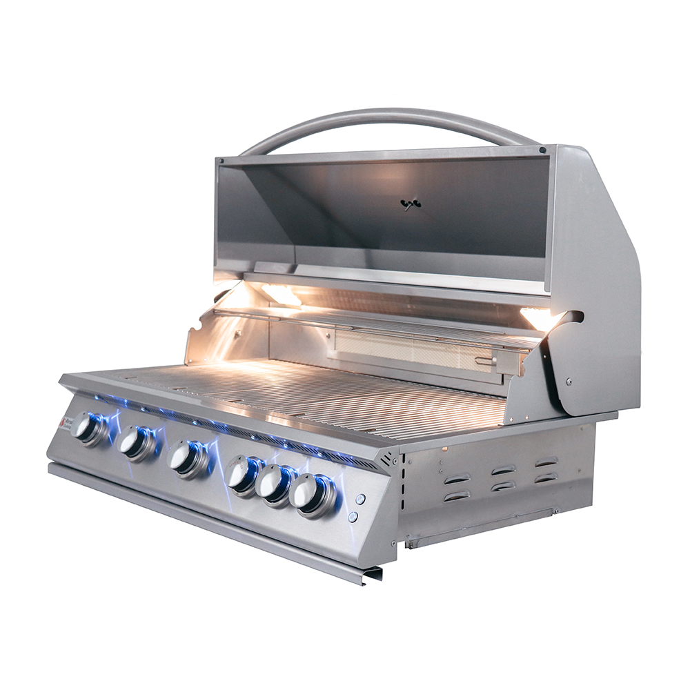 RCS - RCS 40 Inch Premier Grill with Blue LED Lights, Rear Burner