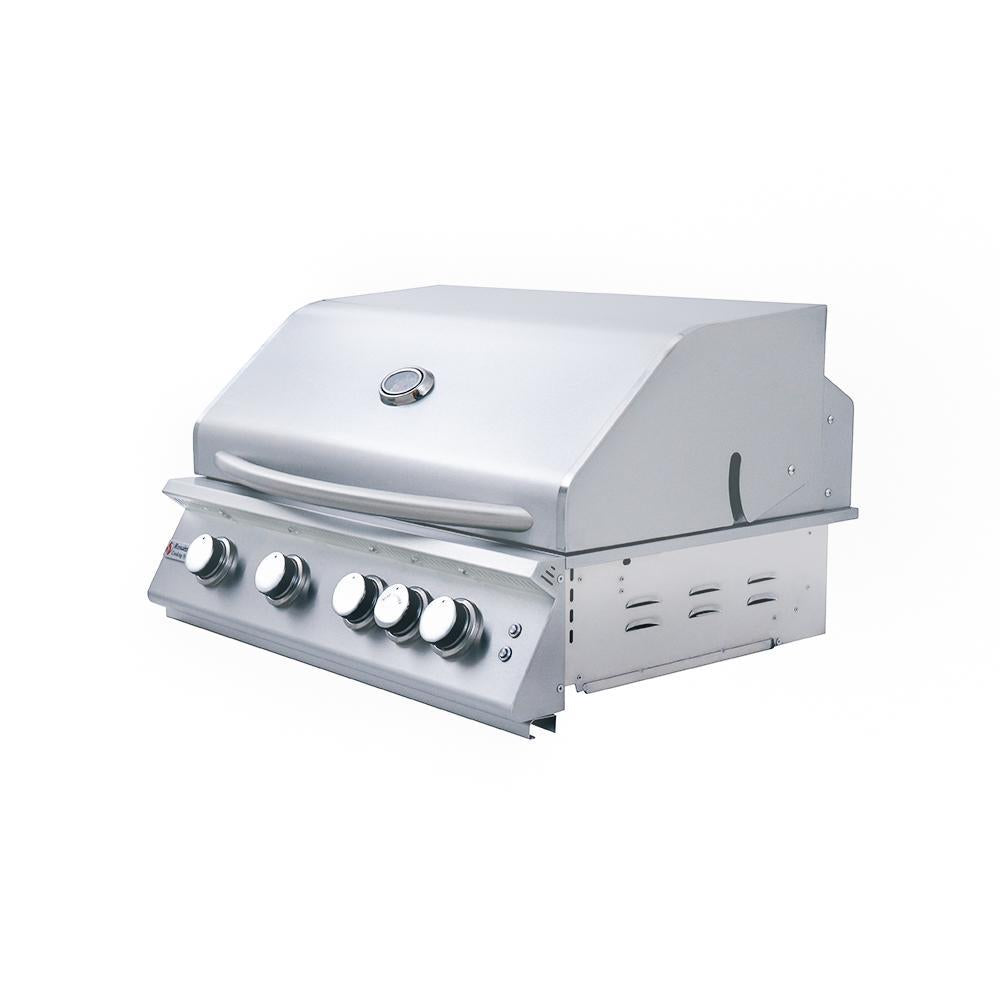 RCS - RCS 32 Inch Premier Drop in L Series Grill with LED Lights, Rear Burner
