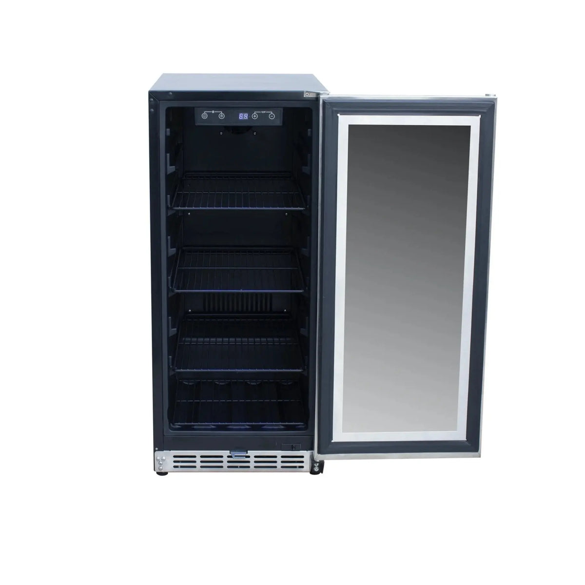 RCS 15 Inch Stainless Refrigerator REFR5 - front view with glass window door